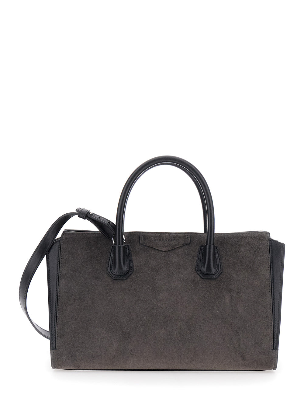 Givenchy Women 'Catchall Antigona Small' Grey Handbag With Logo Lettering On The Front In Suede For Women GIVENCHY