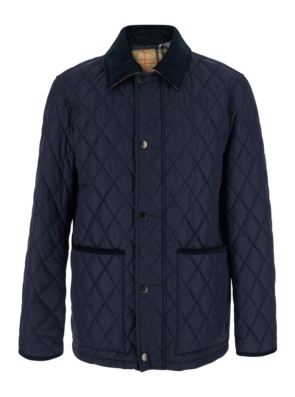 Burberry Men Blue Jacket With A Classic Collar And Two Front Pockets In Tech Fabric For Men BURBERRY