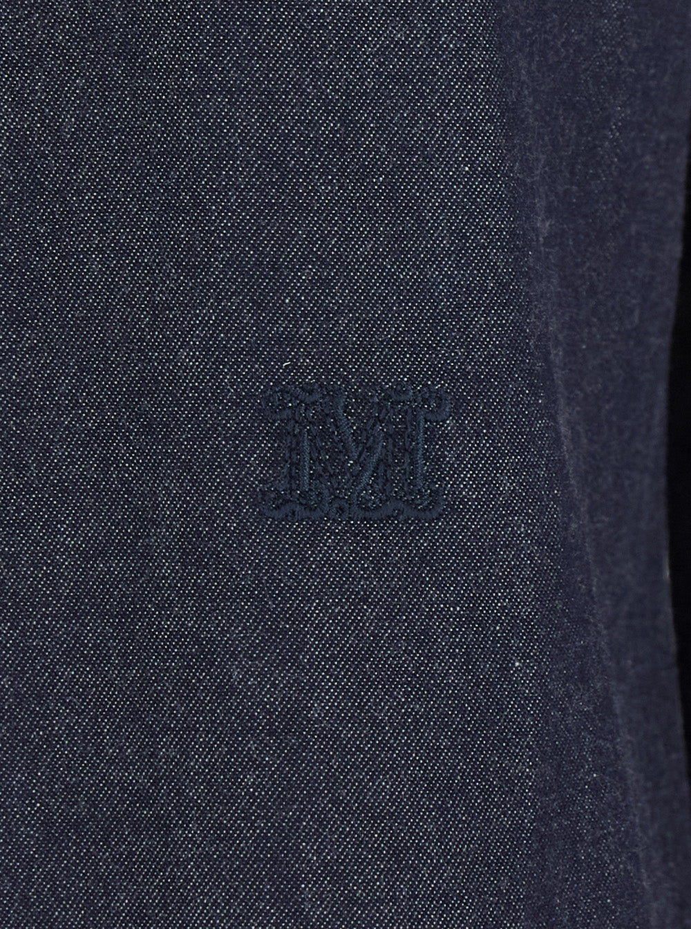 Max Mara Women 'Molo' Blue Shirt With Classic Collar And Logo Embroidery On The Front In Cotton For Women MAX MARA