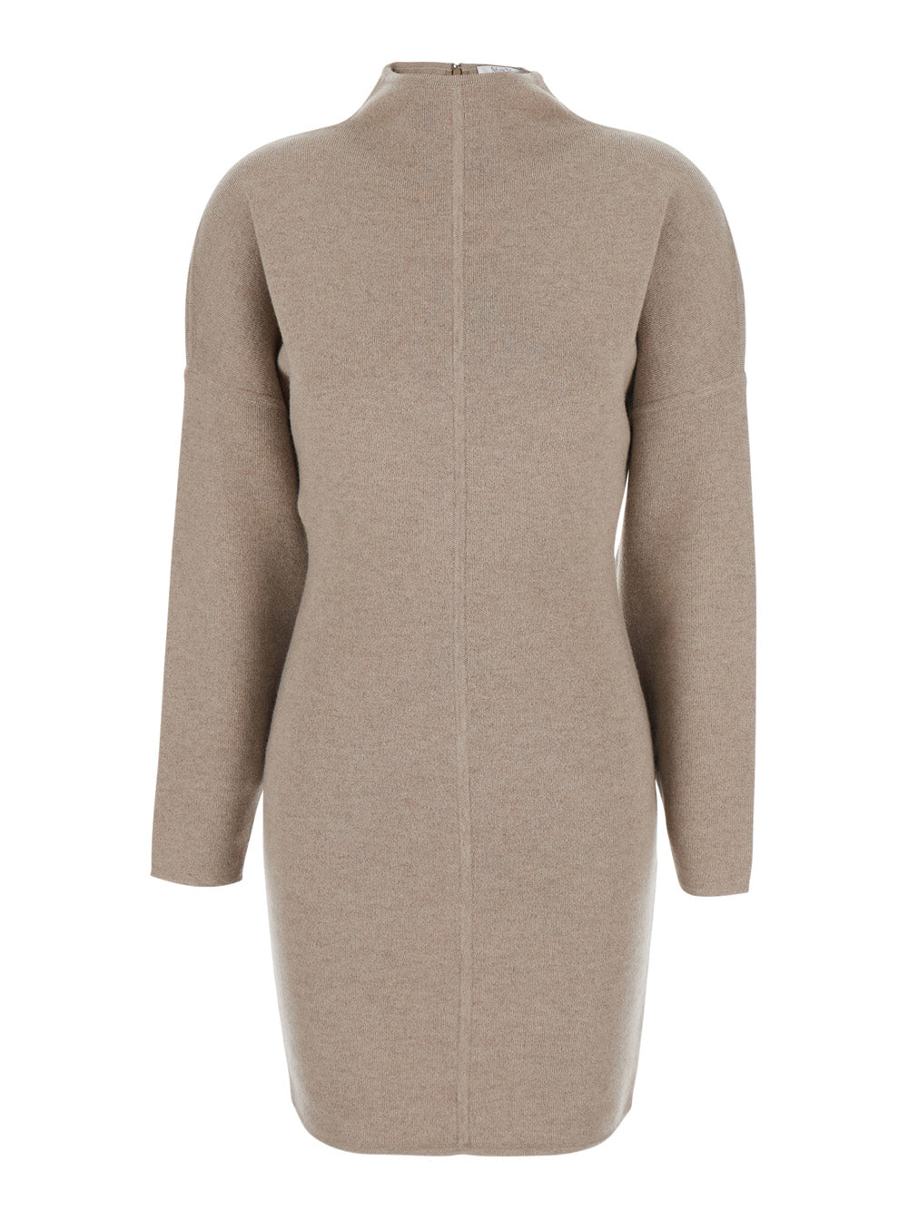 Max Mara Women 'Racconto' Beige Dress With High Neck And Zip Closure At The Back In Wool And Cashmere For Women MAX MARA
