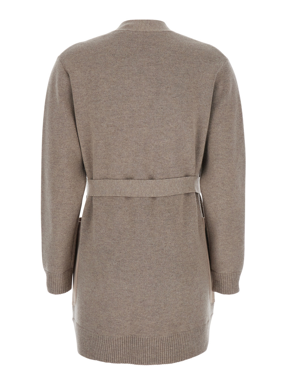 Max Mara Women 'Oliveto' Beige Cardigan With V-Neck And Front Belt In Wool And Cashmere For Women MAX MARA