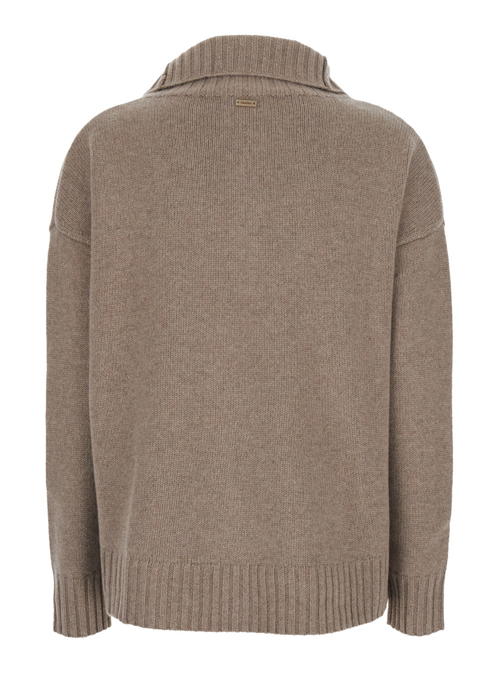 Max Mara Women 'Crasso' Beige Sweater With Dropped Shoulders And Front Zip Closure In Cashmere For Women MAX MARA