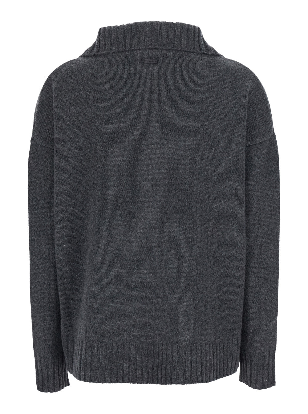 Max Mara Women 'Crasso' Grey Sweater With Dropped Shoulders And Zip Closure On The Front In Cashmere For Women MAX MARA