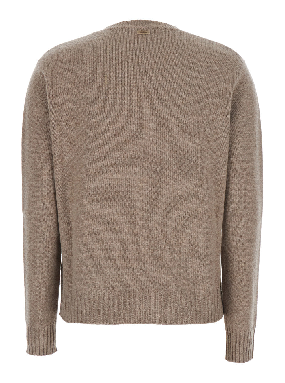 Max Mara Women 'Lume' Beige Crew Neck Sweater With Ribbed Trims In Wool For Women MAX MARA