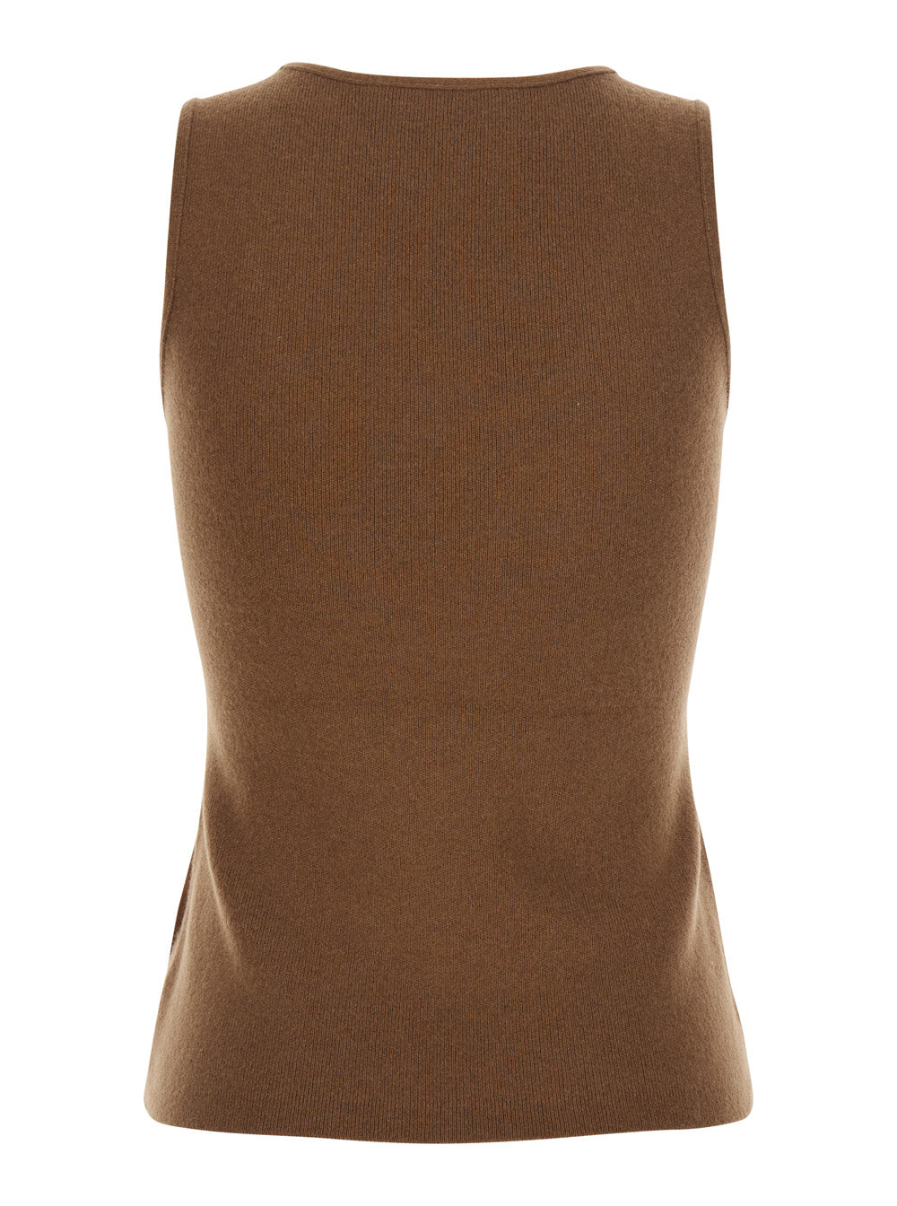 Max Mara Women Beige Sleeveless Top With Round Neck In Wool And Cashmere For Women MAX MARA