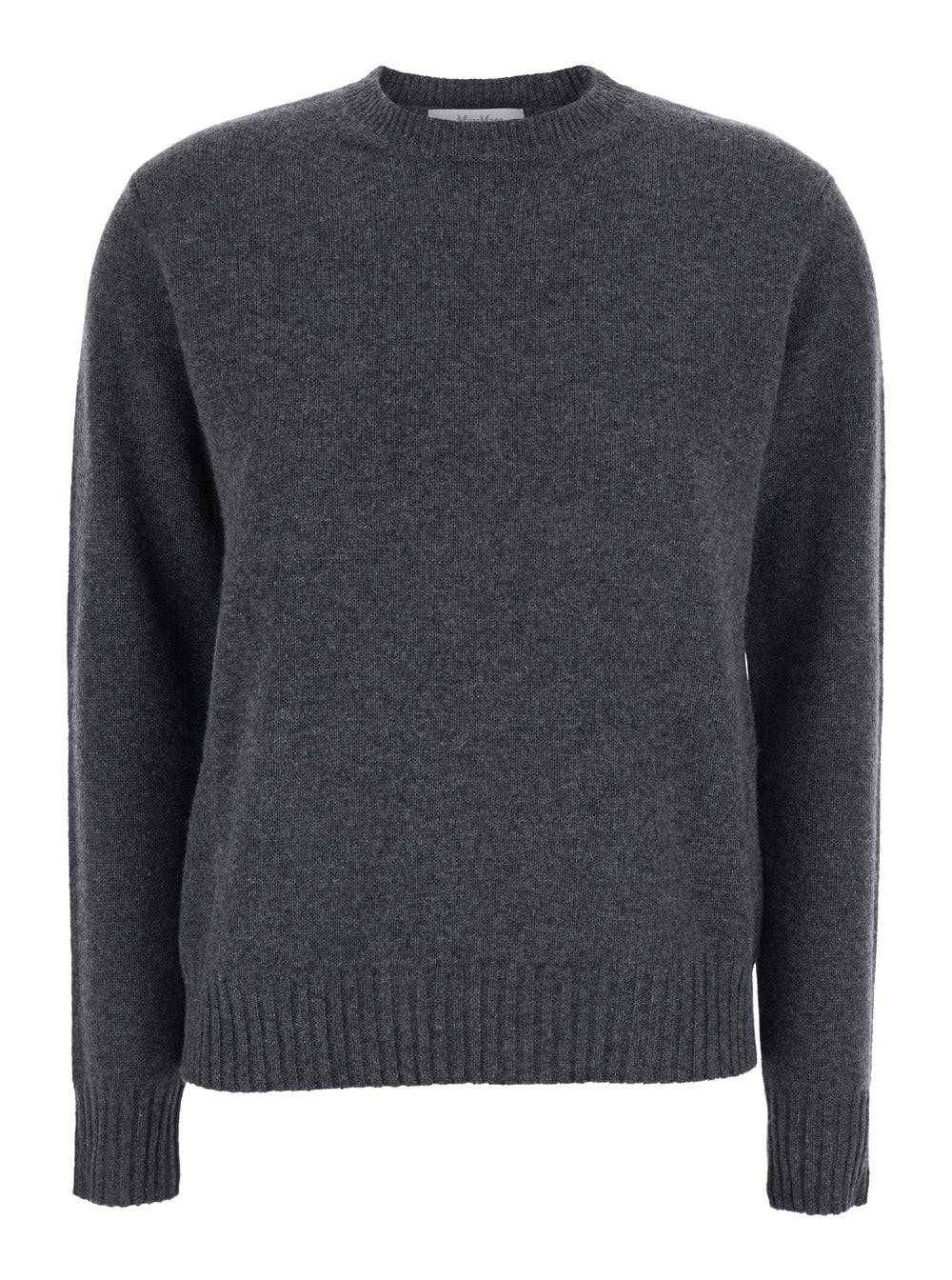 Max Mara Women Gray V-Neck Long Sleeve Wool Sweater For Women MAX MARA