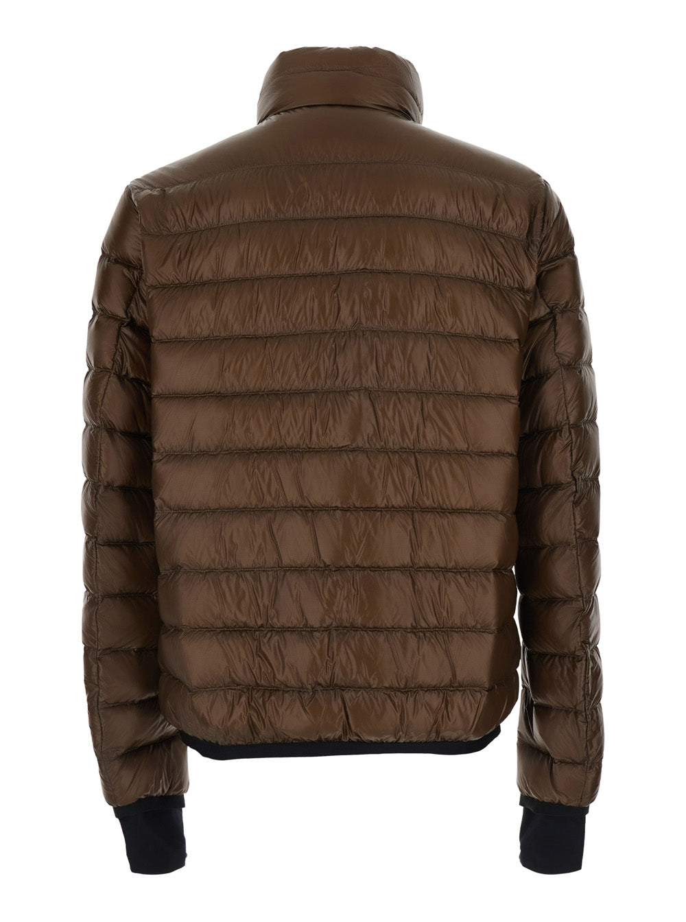 Moncler Grenoble Men 'Hers' Brown Down Jacket With High Neck And Logo Patch On The Sleeve In Tech Fabric Men MONCLER GRENOBLE