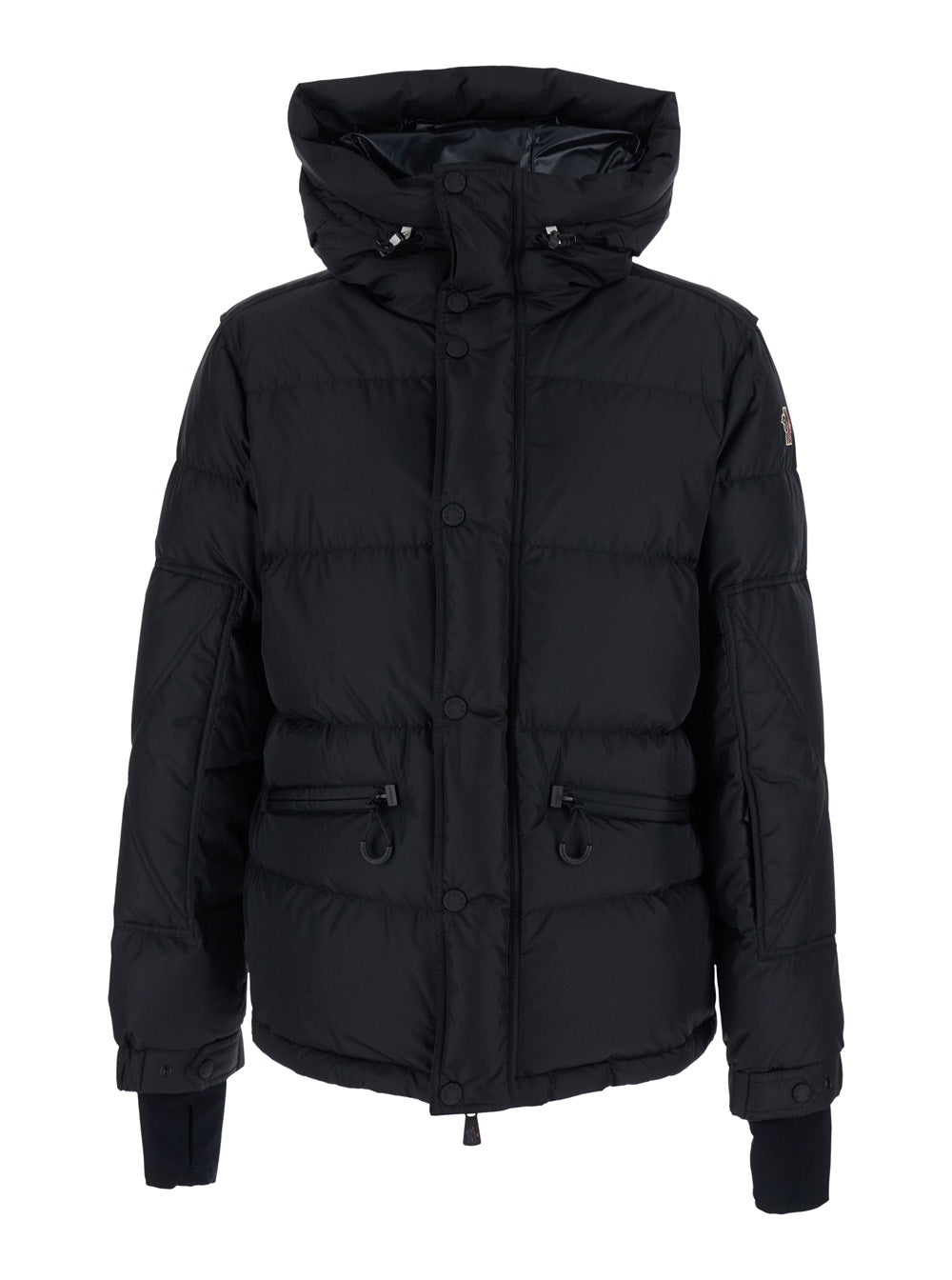 Moncler Grenoble Men 'Kasanka' Black Down Jacket With Hood With Drawstring And Logo Patch On The Sleeve In Tech Fabric Men MONCLER GRENOBLE