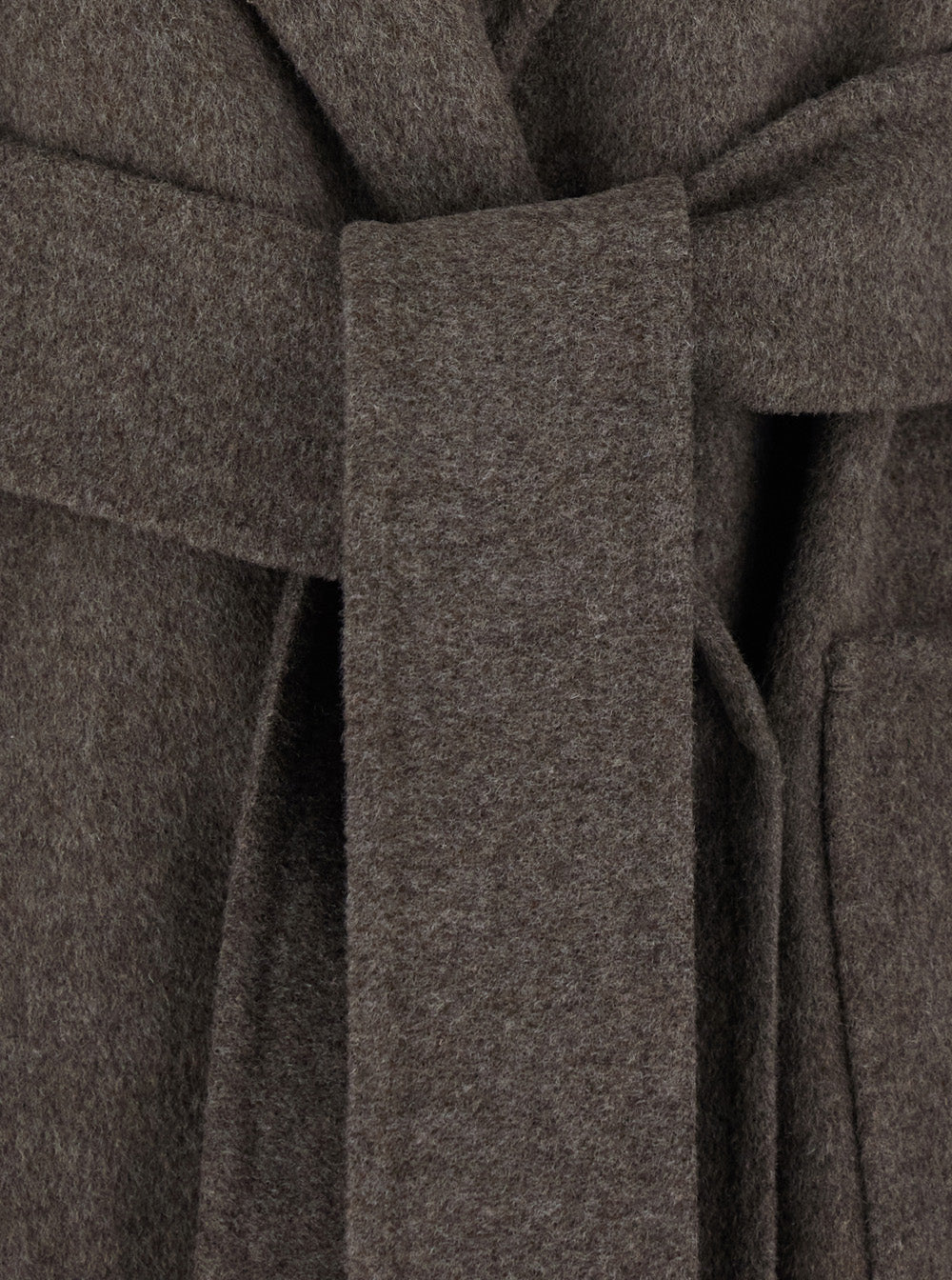'S Maxmara Women 'Peonia' Brown Coat With Lapel Collar And Tie Belt At The Waist In Wool For Women S MAX MARA