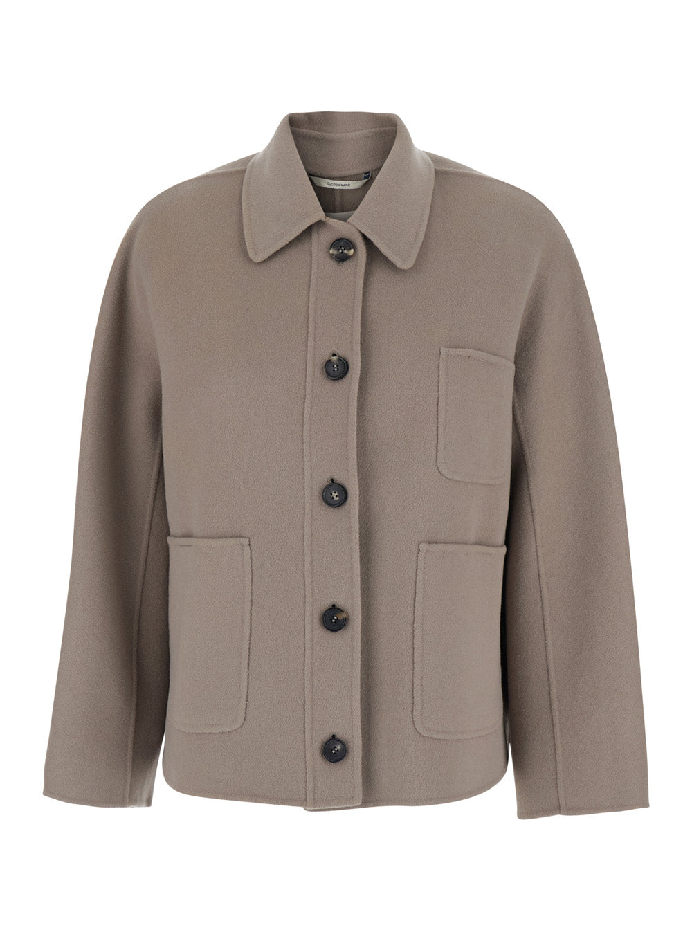 'S Maxmara Women 'Chloe' Brown Jacket With Shirt Collar And Front Fastening In Fabric Women S MAX MARA