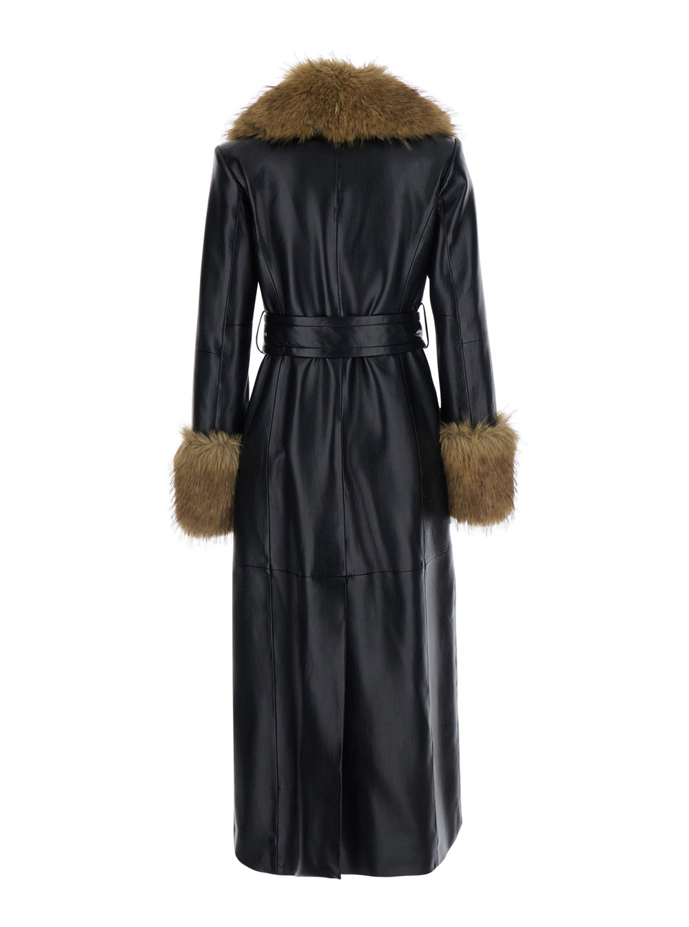 Stand Women Star Coat In Faux Leather With Collar And Long Sleeves In Black For Women STAND STUDIO