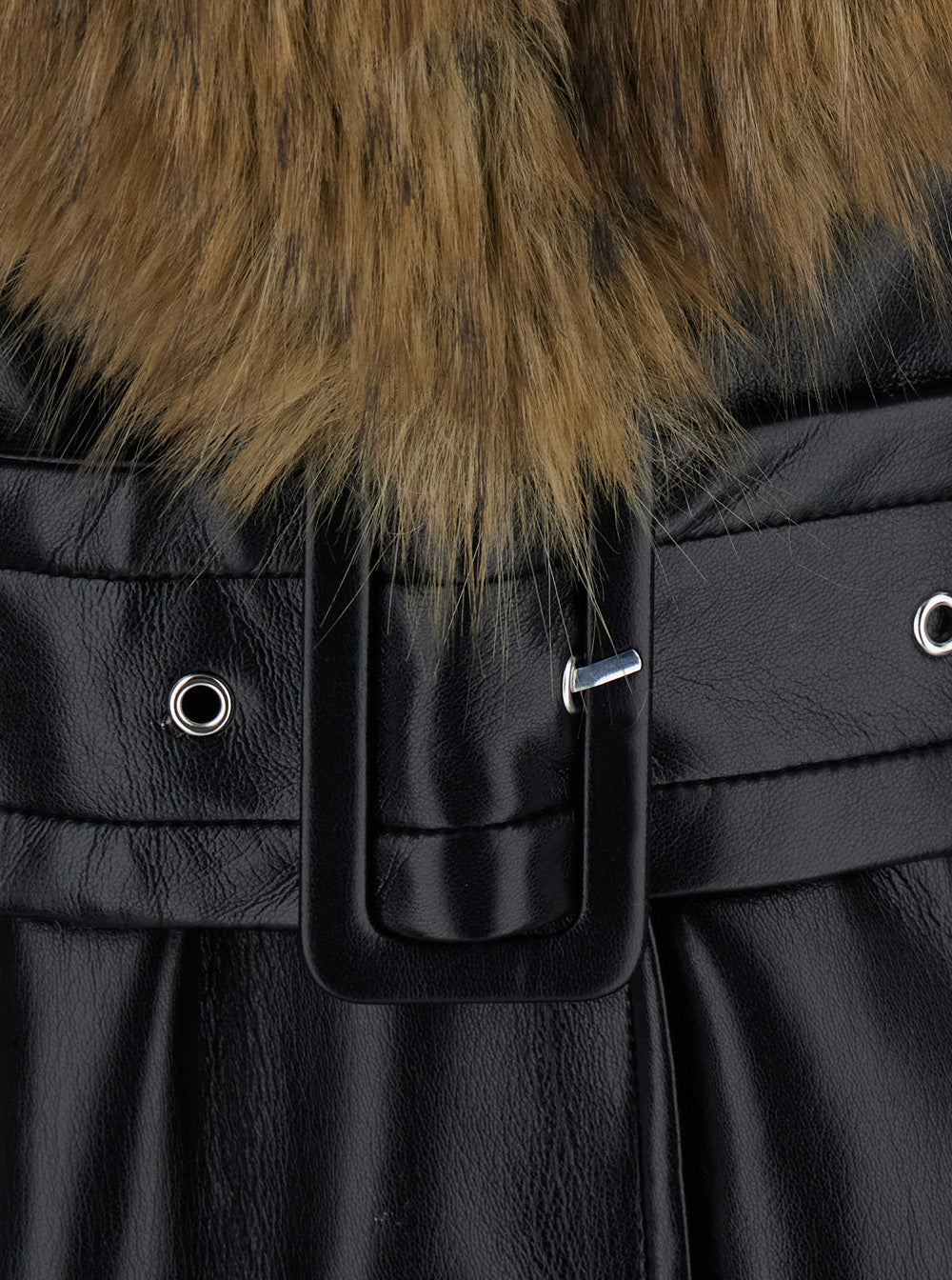 Stand Women Star Coat In Faux Leather With Collar And Long Sleeves In Black For Women STAND STUDIO