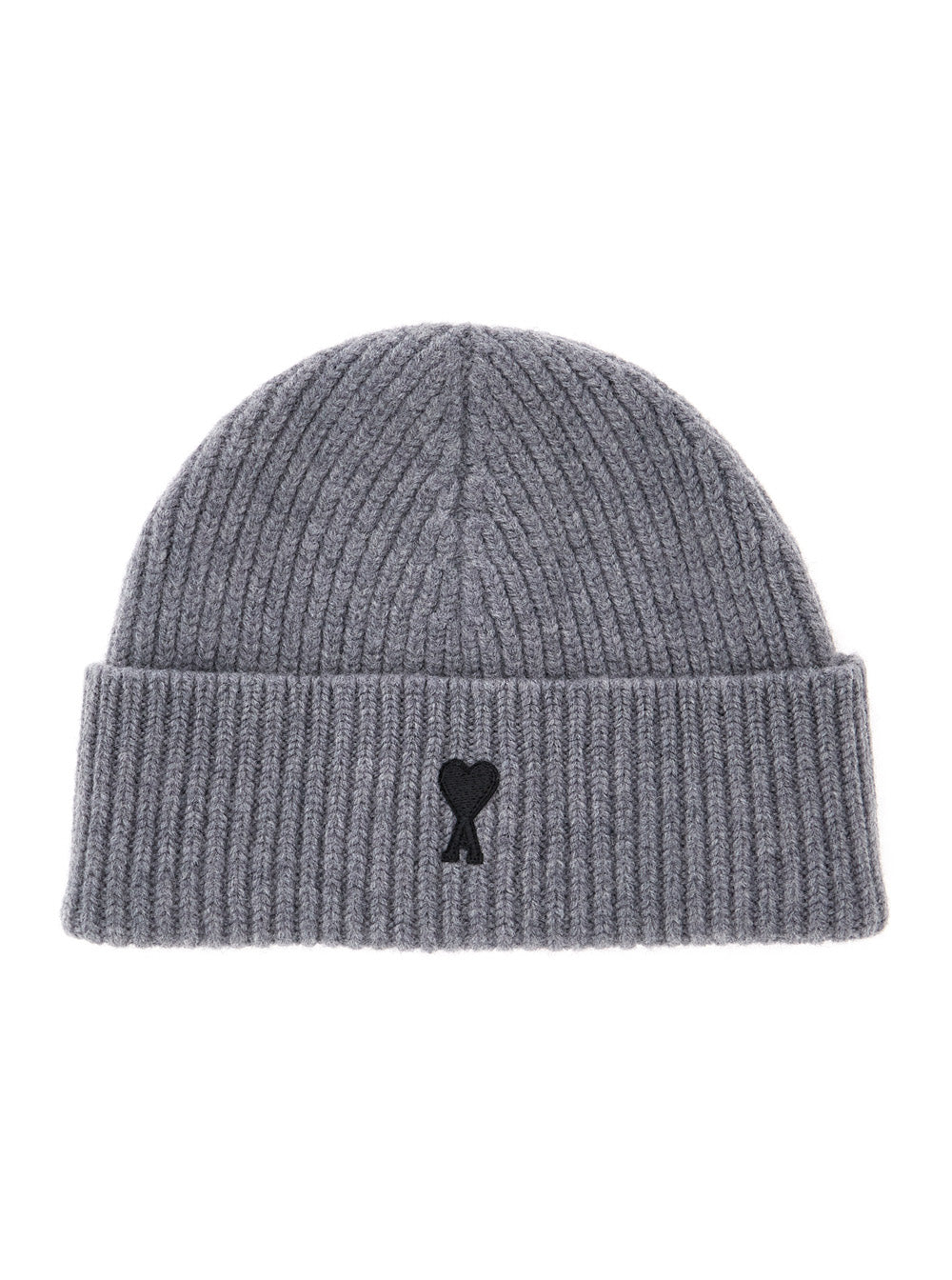 Ami Paris Men Grey Beanie With Adc Embroidery On The Front In Wool For Men AMI PARIS