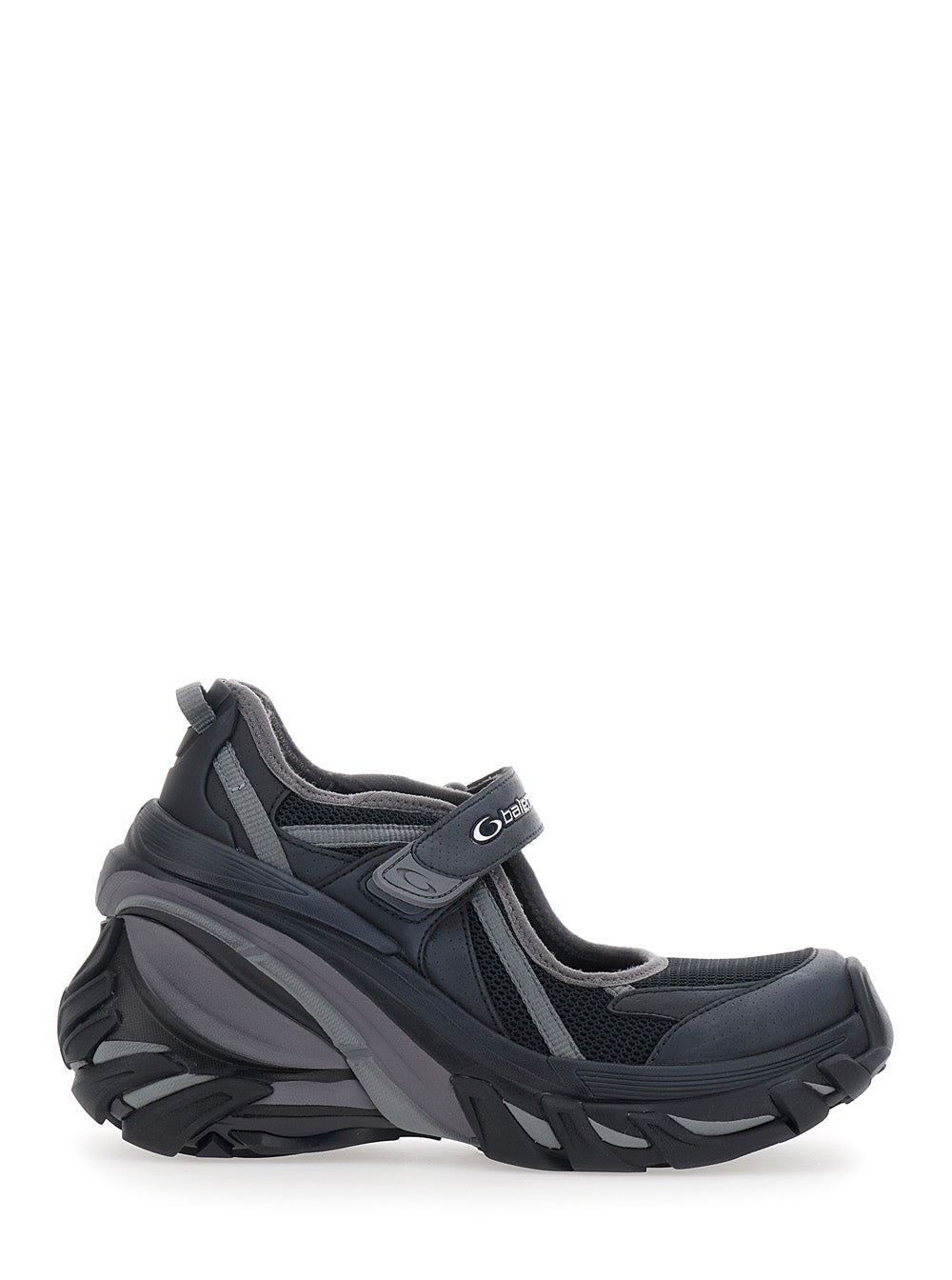 Balenciaga Women Sneakers 'Mary Jane Hydra' With Wedge And Logo Lettering On The Front In Tech Fabric Black Women BALENCIAGA