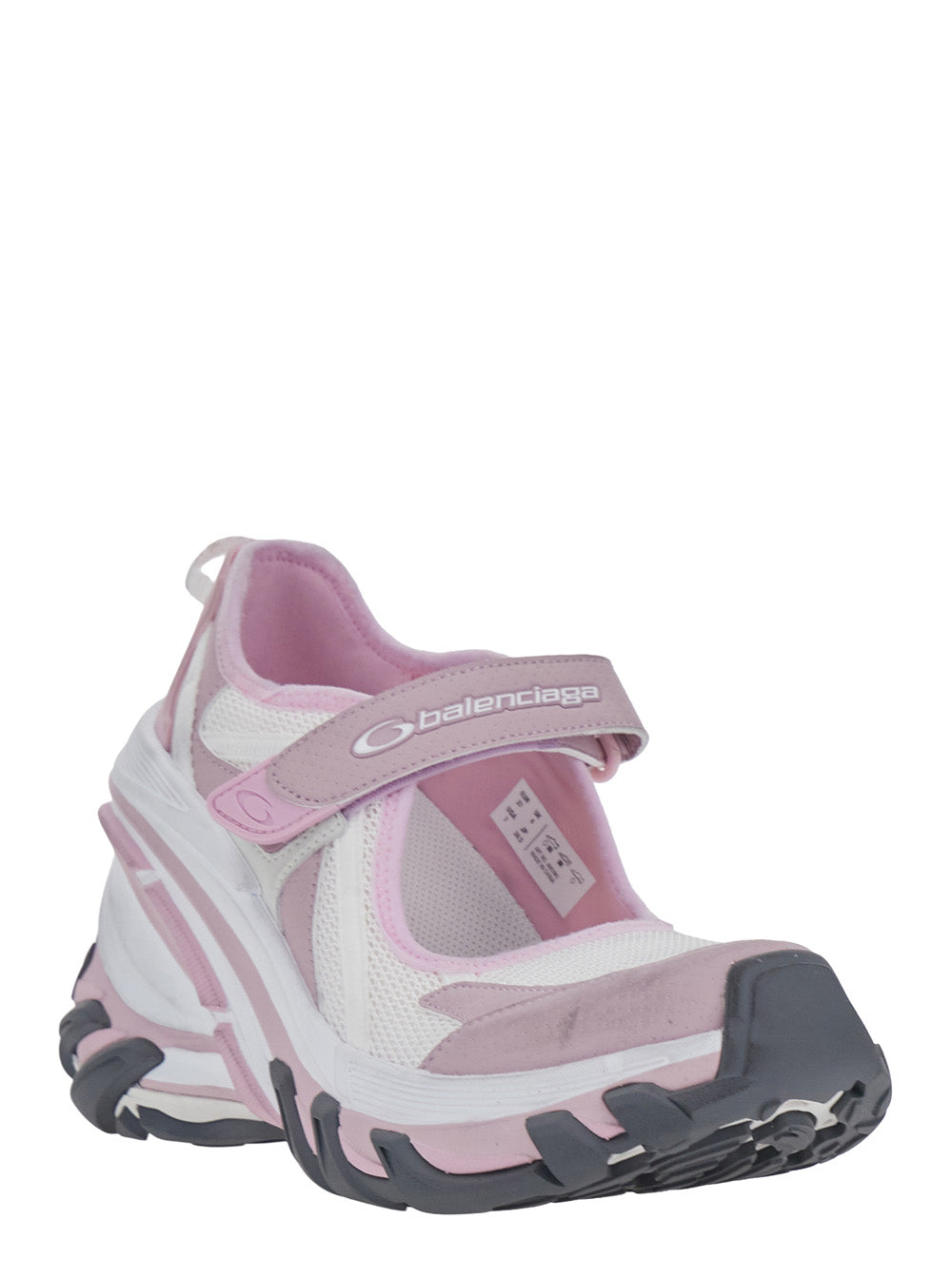 Balenciaga Women 'Mary Jane Hydra' Pink Sneakers With Wedge And Logo Lettering On The Front In Tech Fabric Woman BALENCIAGA