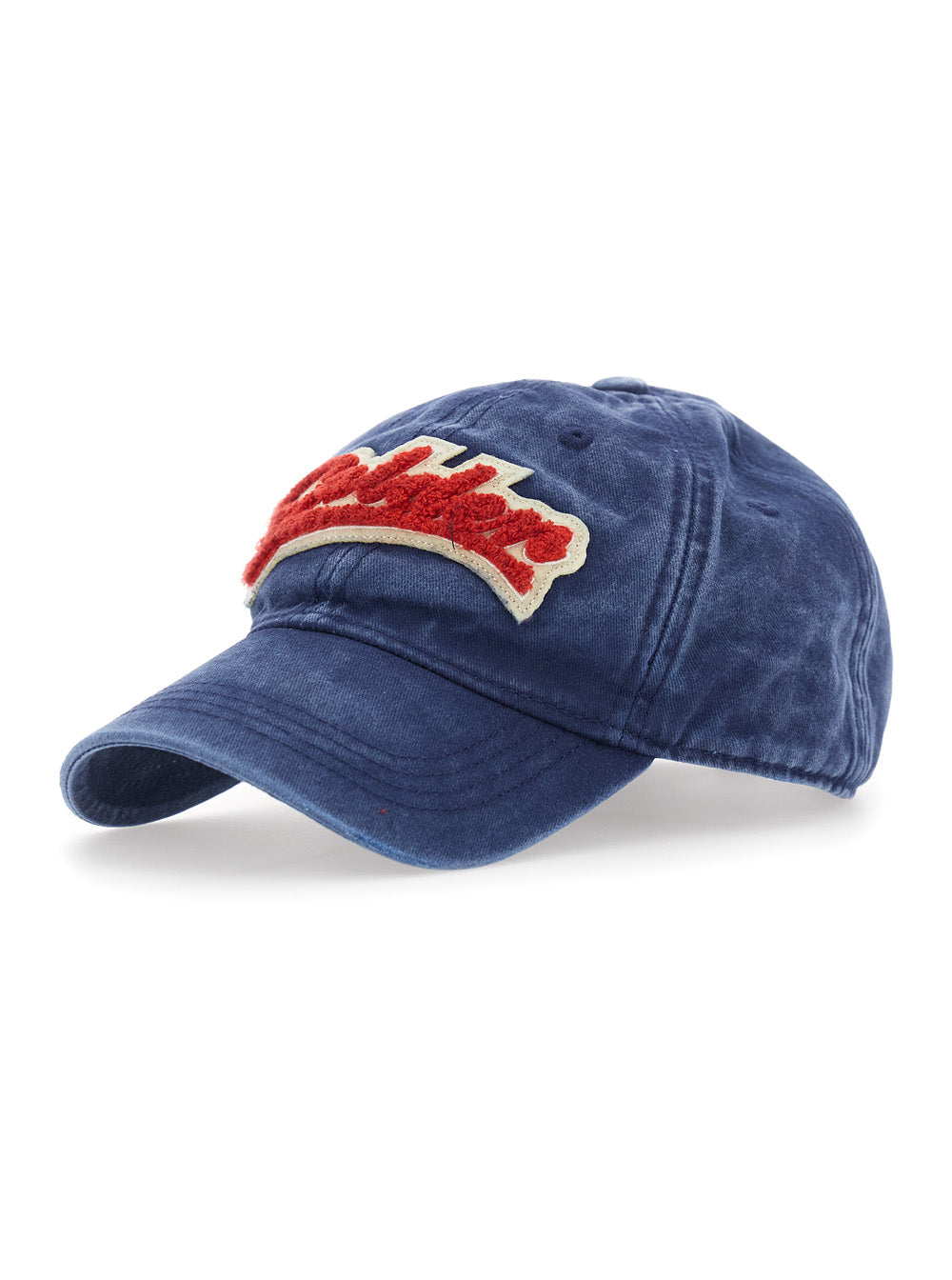 Golden Goose Men Blue Baseball Cap With Logo Patch On The Front In Denim For Men GOLDEN GOOSE