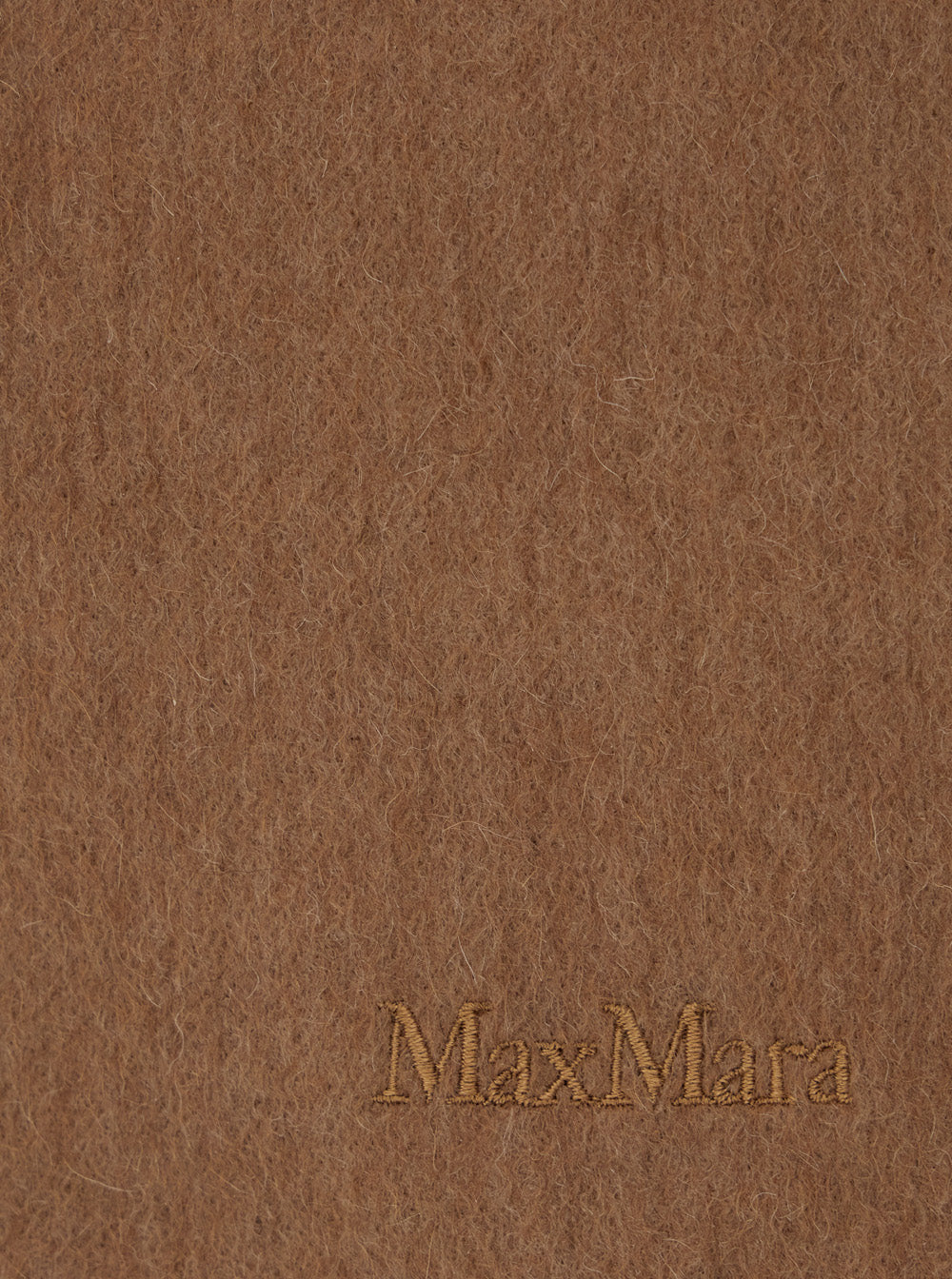 Max Mara Women Beige Scarf With Fringed Hem And Logo Lettering On The Front In Wool For Women MAX MARA