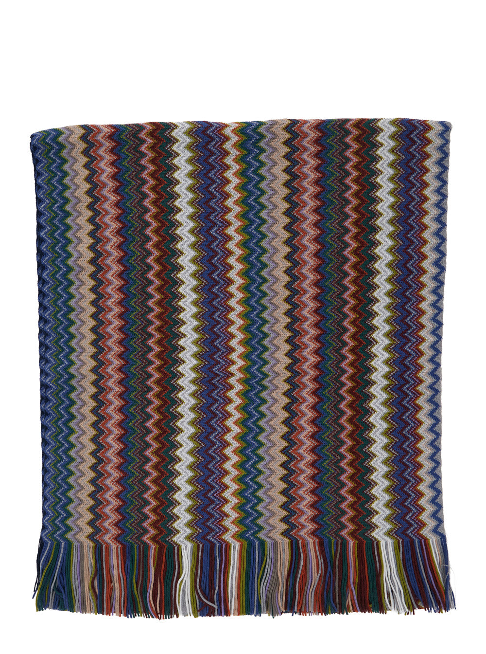 Missoni Men Multicolor Scarf With Fringed Hem And All-Over Zigzag Motif In Wool Blend For Men MISSONI