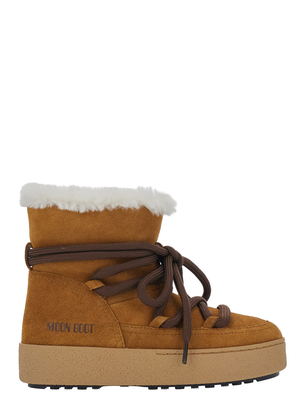 Moon Boot Women Beige Snow Boots With Side Logo Lettering In Suede For Women MOON BOOT