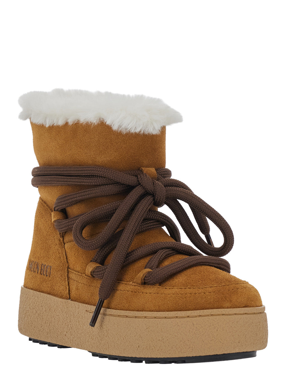 Moon Boot Women Beige Snow Boots With Side Logo Lettering In Suede For Women MOON BOOT