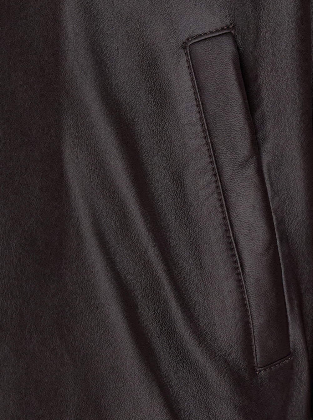 Ami Paris Men Brown Jacket With Classic Collar And Elasticated Trims In Leather For Men AMI PARIS
