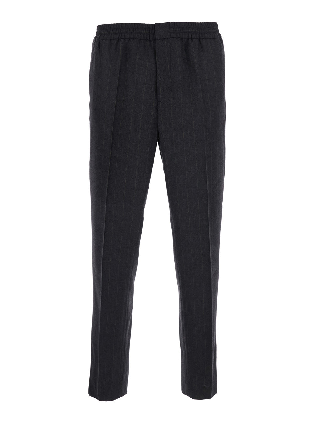 Ami Paris Men Grey Pants With Elasticated Waist And All-Over Striped Motif In Cotton For Men AMI PARIS