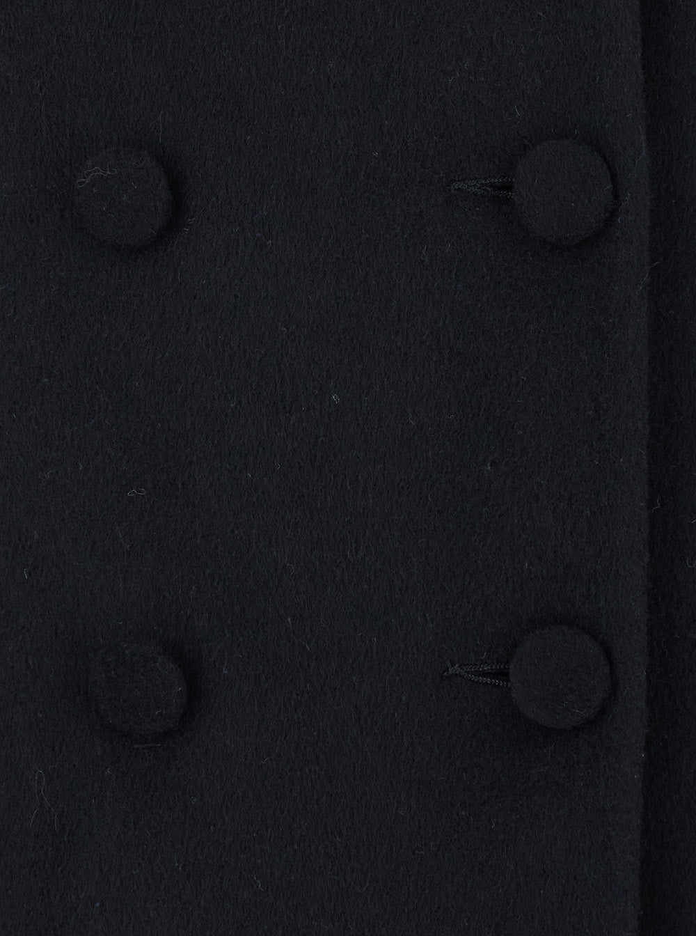 Leplain Women Black Short Coat With Halfbelt And Classic Collar In Wool Blend For Women LEPLAIN