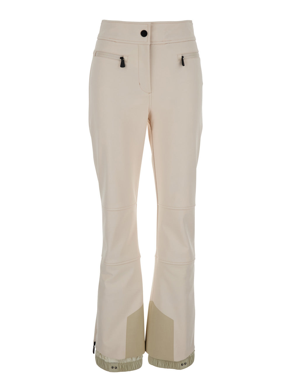 Moncler Grenoble Women White Ski Pants With Flared Leg And Front Zip Pockets In Tech Fabric For Women MONCLER GRENOBLE