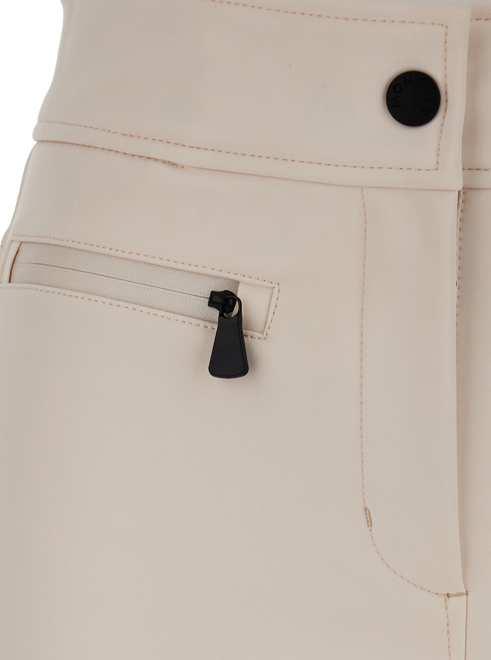 Moncler Grenoble Women White Ski Pants With Flared Leg And Front Zip Pockets In Tech Fabric For Women MONCLER GRENOBLE