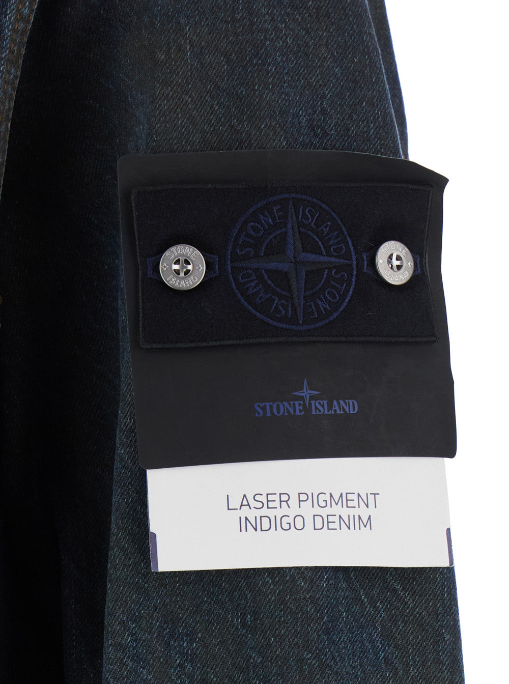 Stone Island Men Blue Jacket With Classic Collar And Logo Patch On The Sleeve In Denim For Men STONE ISLAND