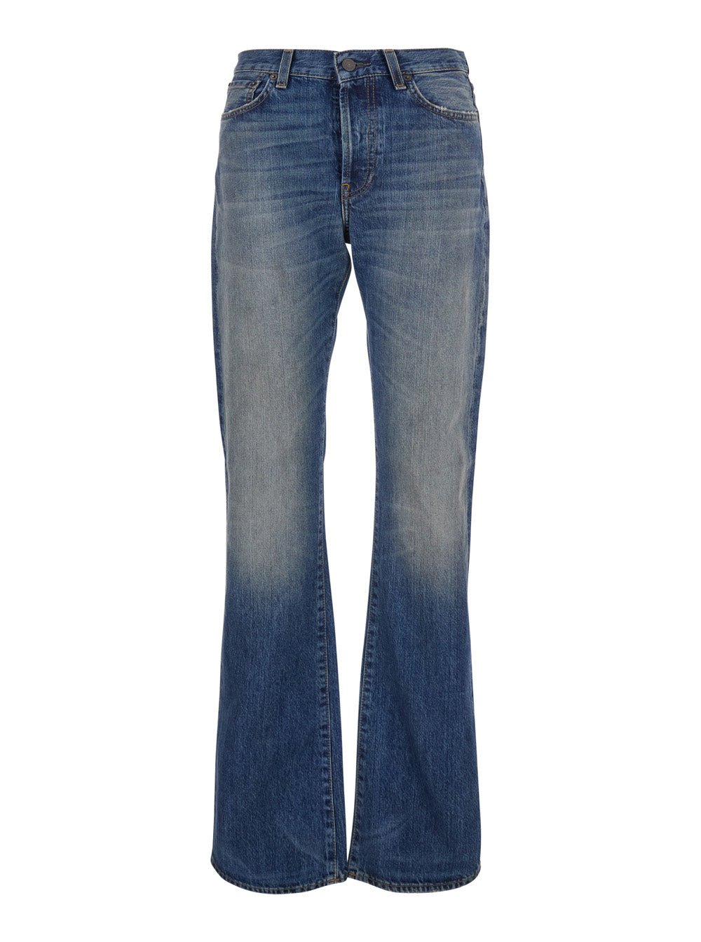 Acne Studios Women Blue Jeans With Flared Leg And Logo Patch On The Back In Denim For Women ACNE STUDIOS