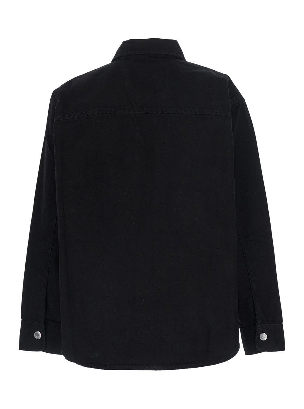 Ami Paris Men Black Shirt With Classic Collar And Tonal Adc Embroidery On The Front In Cotton For Men AMI PARIS
