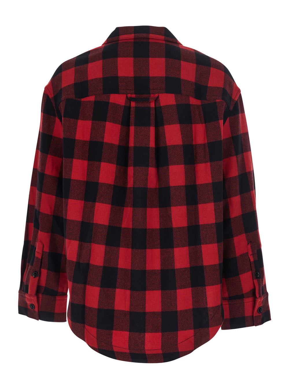 Ami Paris Men Red Shirt With Cuban Collar And All-Over Check Motif In Wool For Men AMI PARIS