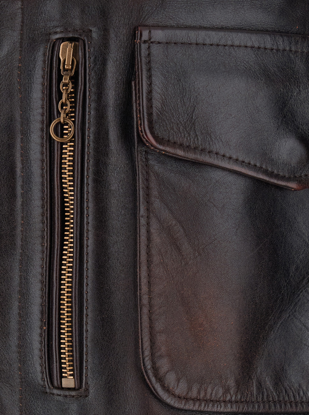 Golden Goose Men Brown Jacket With Classic Collar And Ribbed Trims In Leather For Men GOLDEN GOOSE