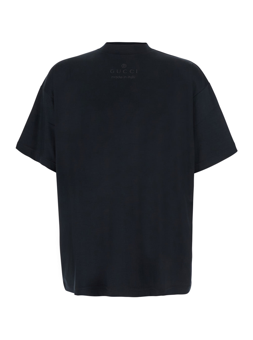 Gucci Men Black T-Shirt With Round Neck And Front Logo In Cotton Men GUCCI