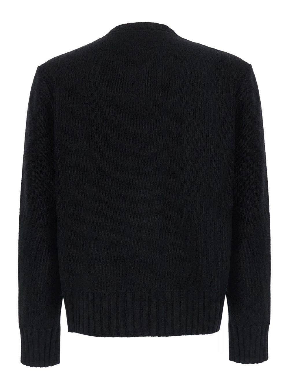 Gucci Men Black Crewneck Sweater With Gg Logo Embroidered On The Front In Wool And Cashmere Men GUCCI
