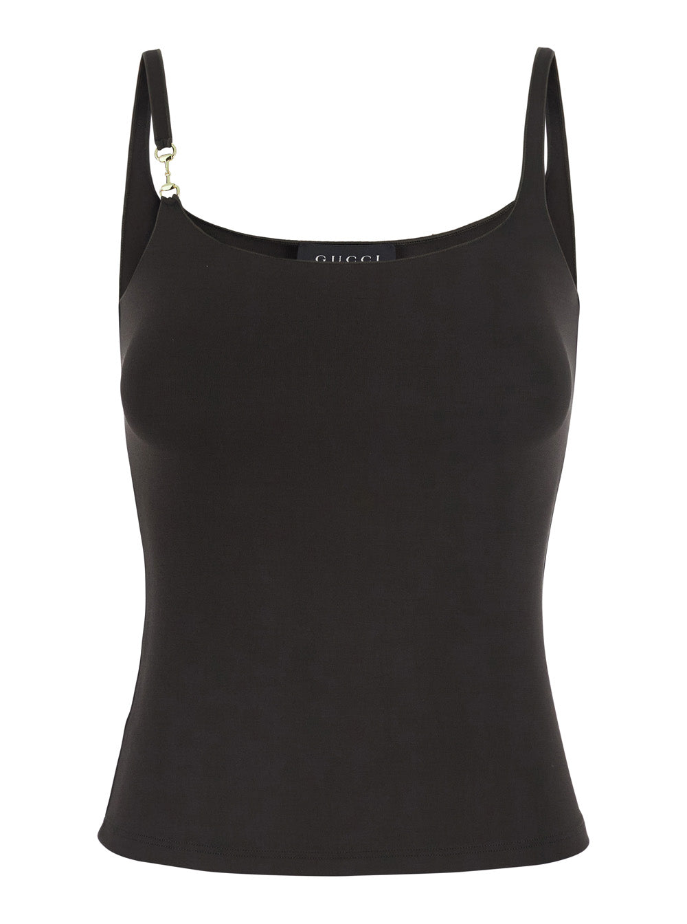 Gucci Women Brown Top With Horsebit Detail In Viscose For Women GUCCI