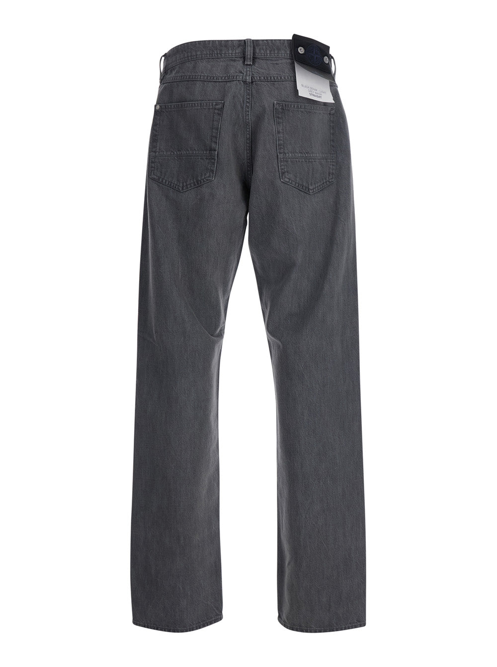 Stone Island Men Grey Loose Jeans With Five-Pocket Design And Logo Patch On The Back In Denim For Men STONE ISLAND