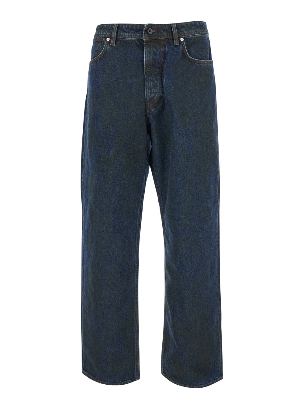 Stone Island Men Blue Loose Jeans With Five-Pocket Design And Logo Patch On The Back In Denim For Men STONE ISLAND