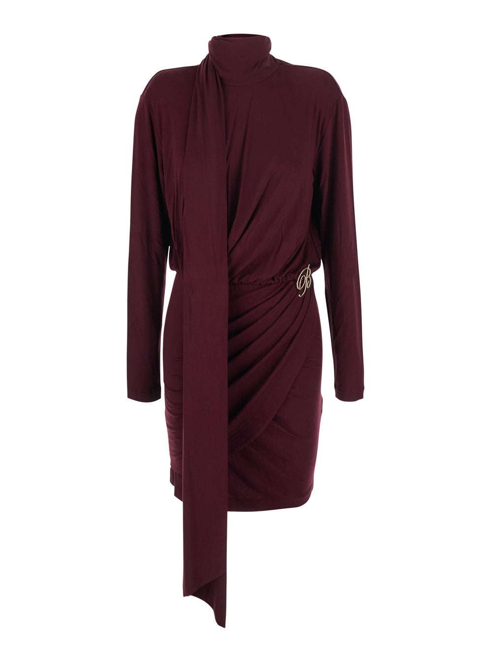 Blumarine Women Bordeaux Dress With Draped Detail On The Side In Viscose Blend For Women BLUMARINE