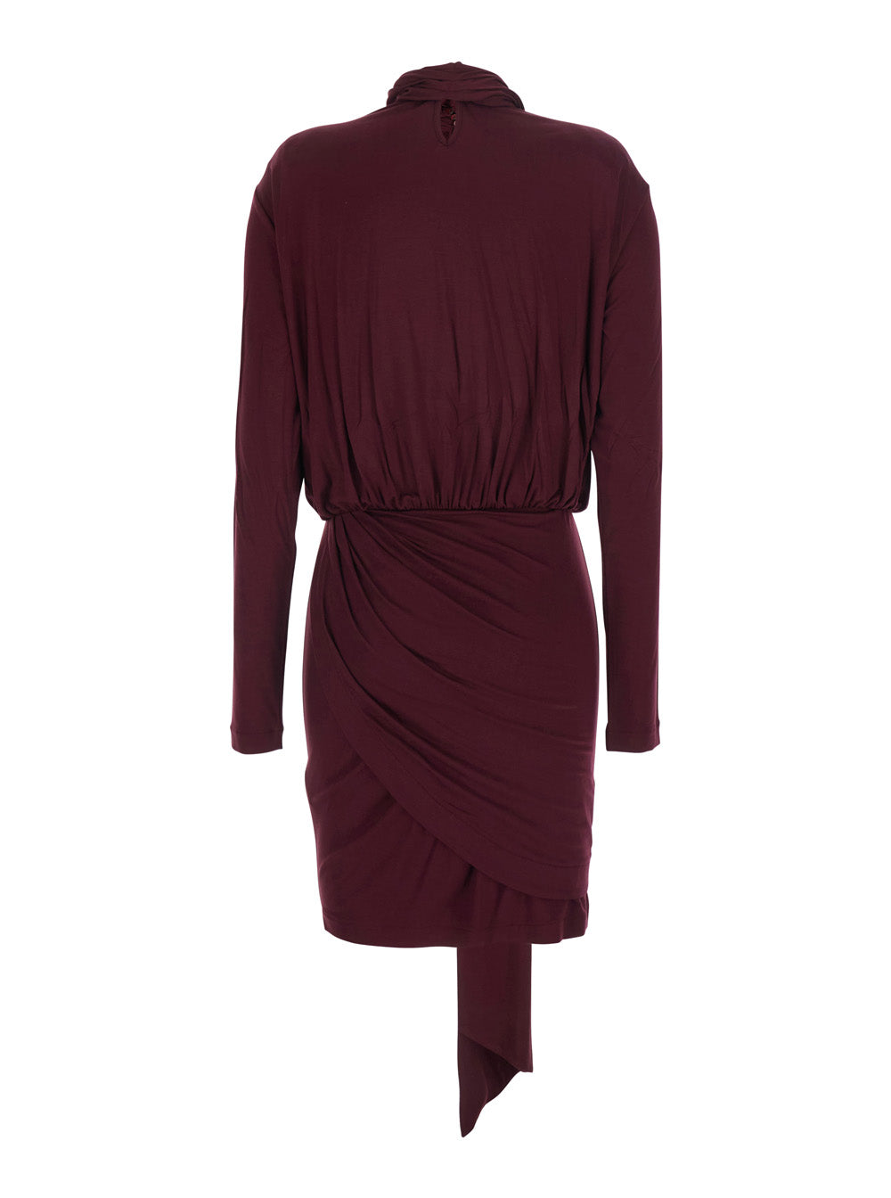Blumarine Women Bordeaux Dress With Draped Detail On The Side In Viscose Blend For Women BLUMARINE