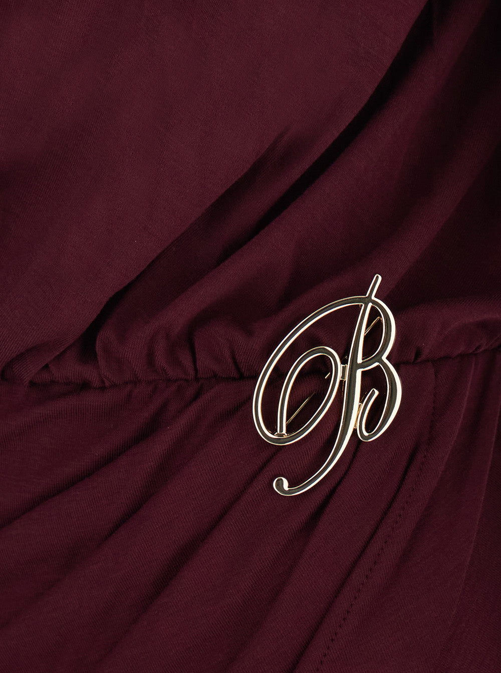 Blumarine Women Bordeaux Dress With Draped Detail On The Side In Viscose Blend For Women BLUMARINE