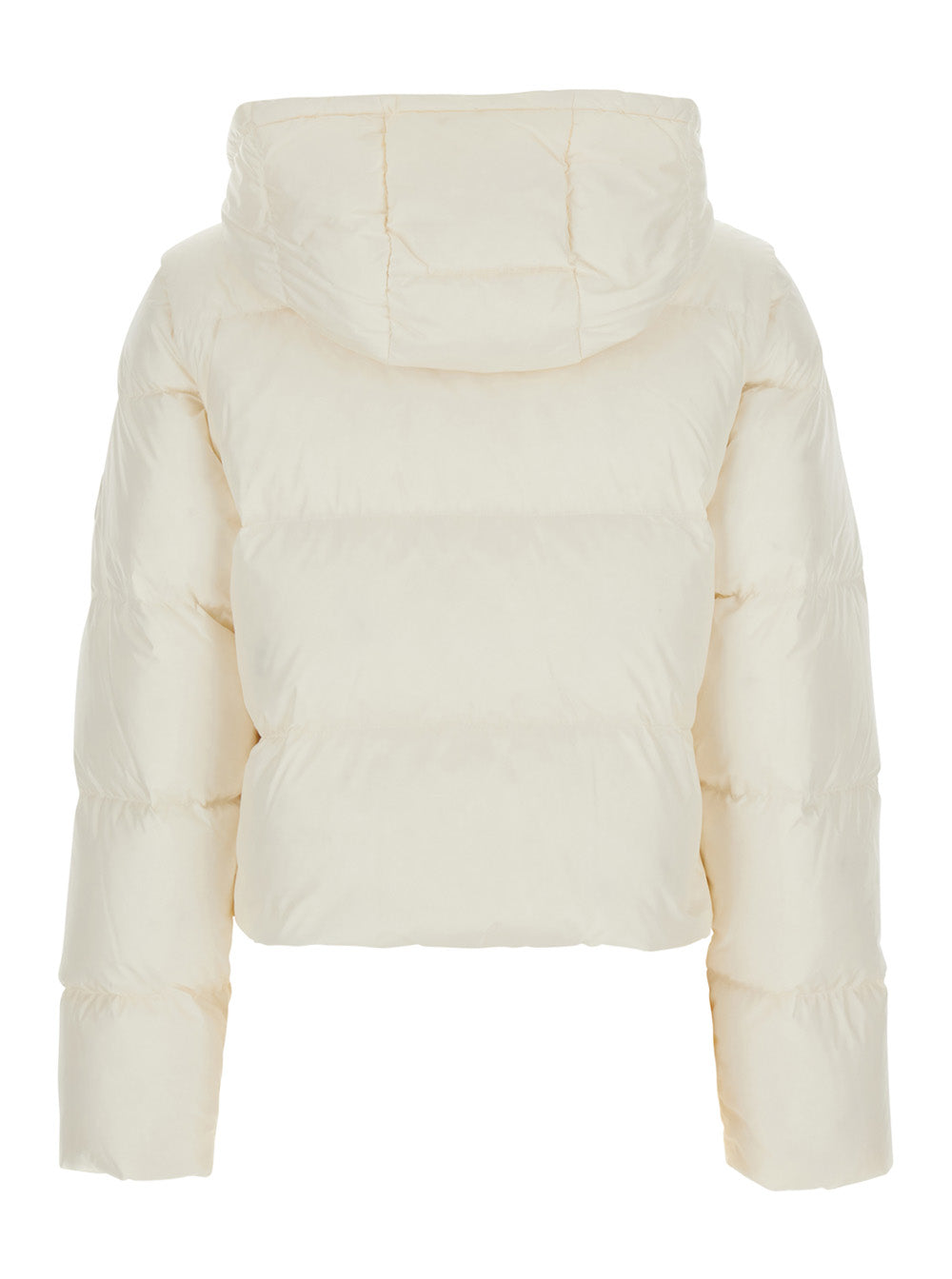 Burberry Women 'Langdale' White Down Jacket With Removable Long Sleeves And Ekd Patch On The Sleeve In Tech Fabric For Women BURBERRY
