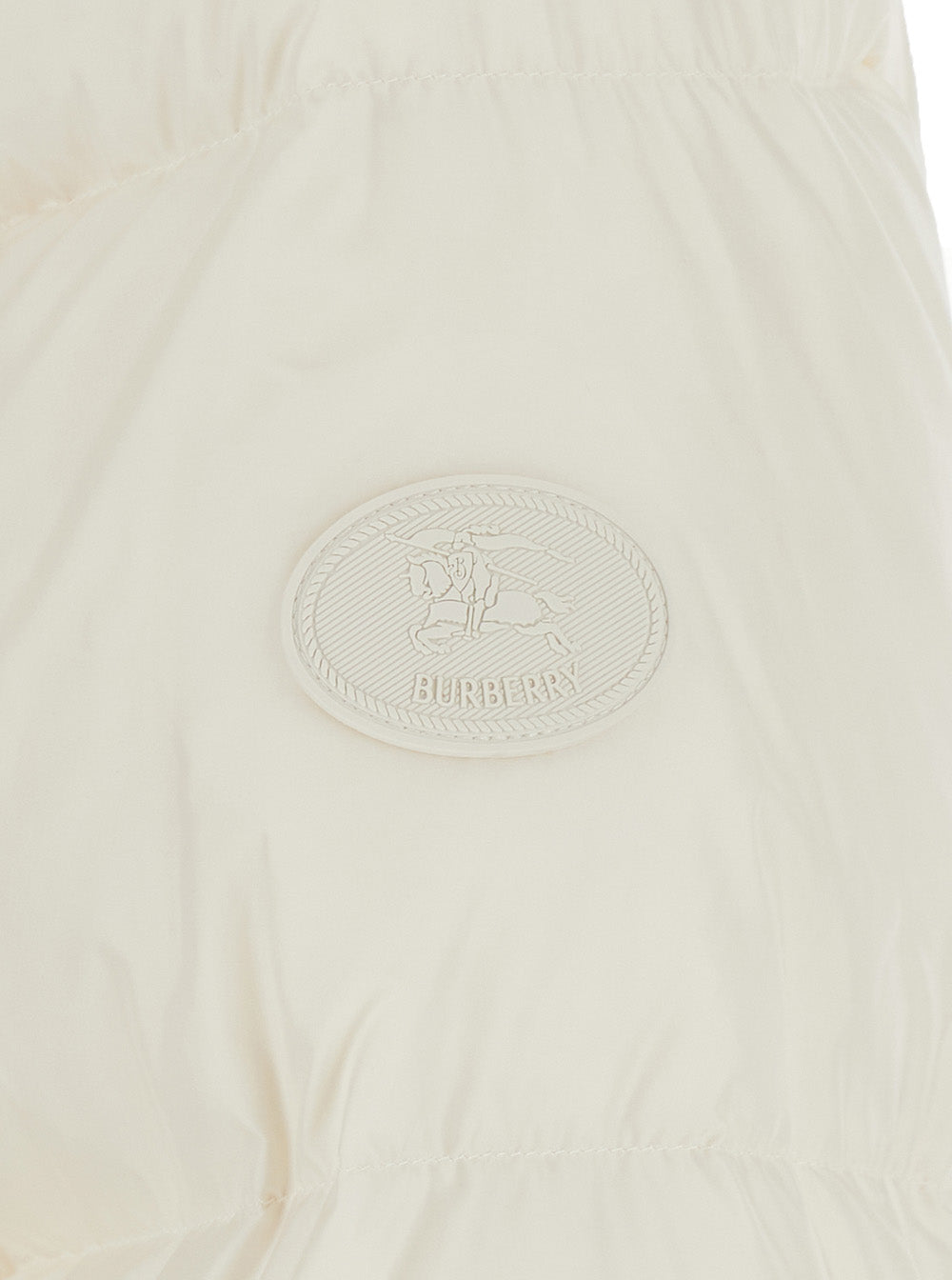 Burberry Women 'Langdale' White Down Jacket With Removable Long Sleeves And Ekd Patch On The Sleeve In Tech Fabric For Women BURBERRY