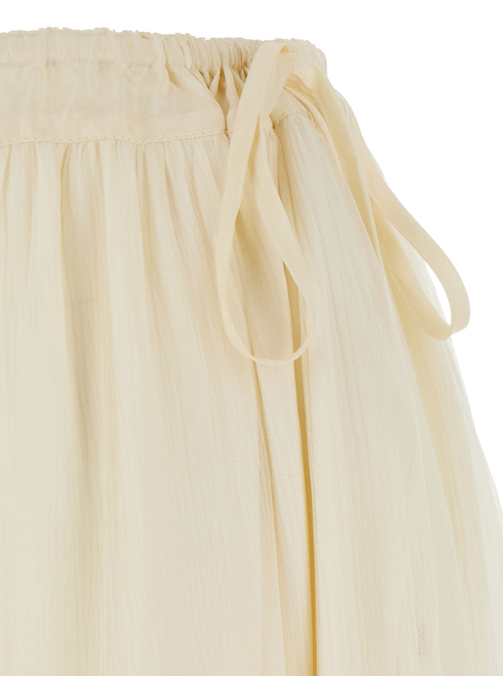 Chloé Women Yellow High-Waisted Skirt With Ruffled Design And Adjustable Side Tie In Silk For Women CHLOE
