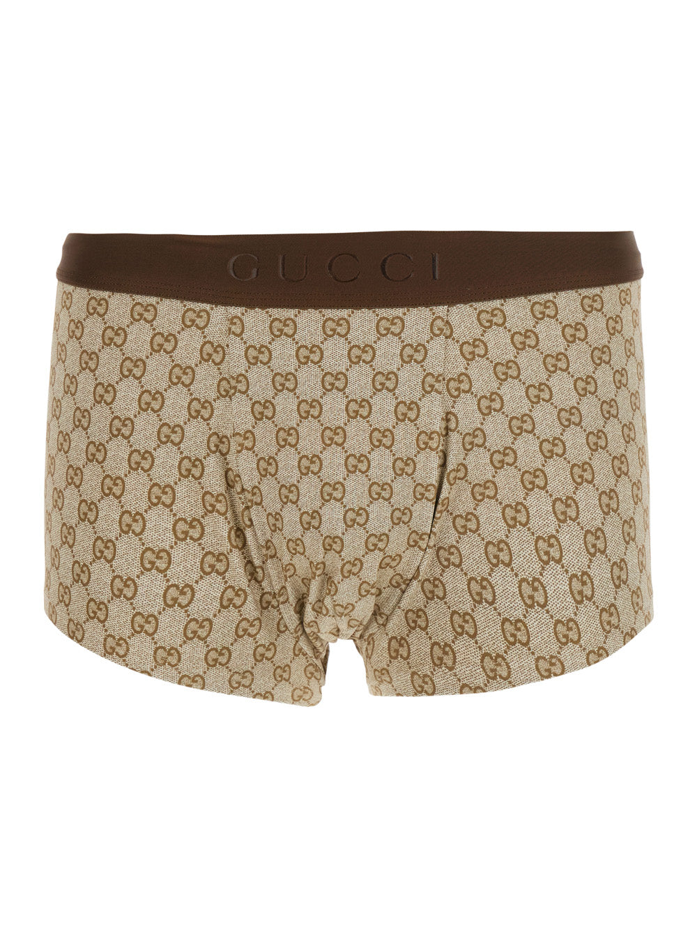 Gucci Men Beige Briefs With Elasticated Waist And Logo Lettering In Gg Cotton For Men GUCCI