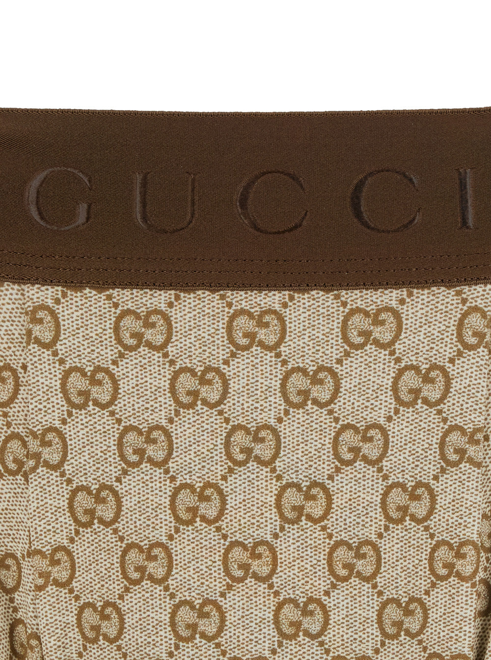 Gucci Men Beige Briefs With Elasticated Waist And Logo Lettering In Gg Cotton For Men GUCCI