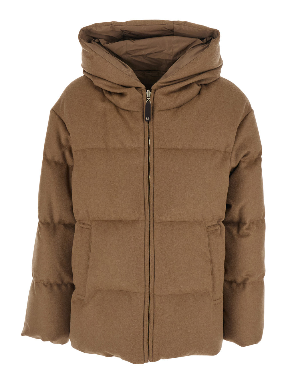 Max Mara Women 'Dama' Beige Reversible Down Jacket With Hood And Welt Pockets On The Front In Tech Fabric For Women MAX MARA