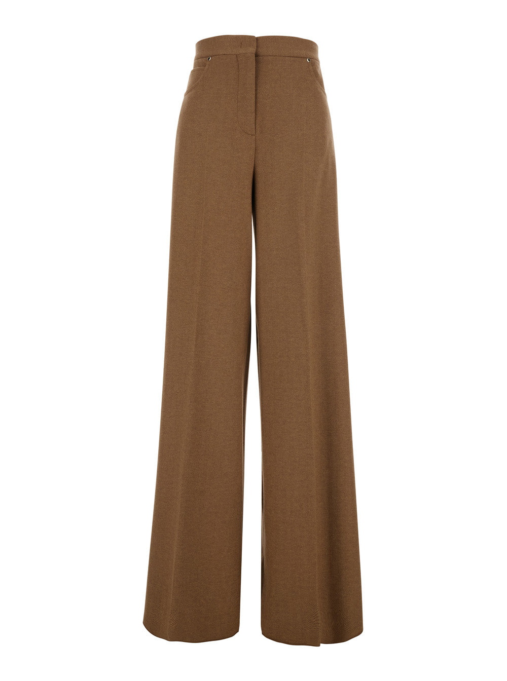 Max Mara Women 'Ugola' Beige Pants With Hidden Front Closure In Wool Blend For Women MAX MARA