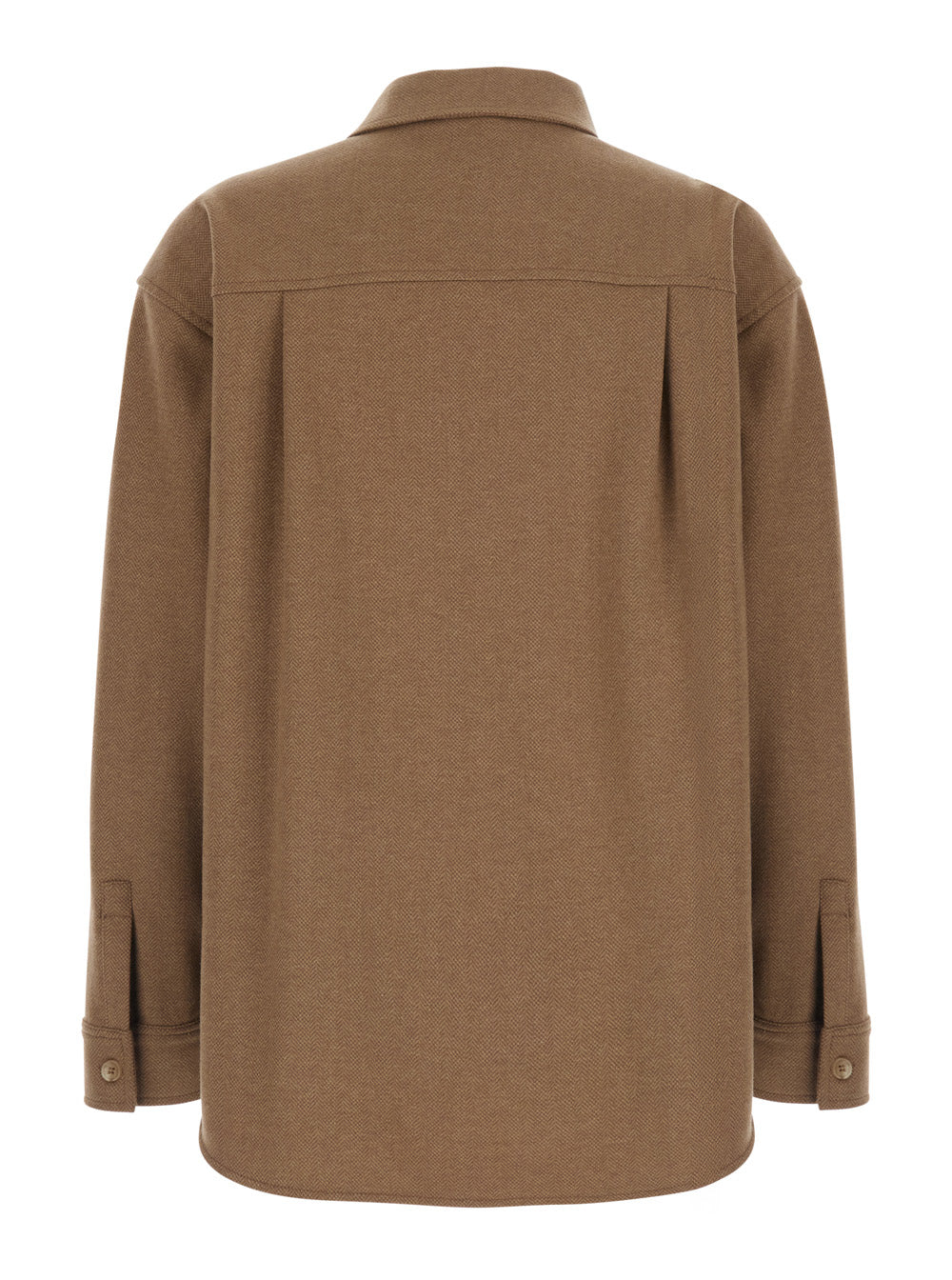 Max Mara Women 'Ladino' Beige Shirt With Classic Collar And Two Patch Pockets On The Front In Wool Blend For Women MAX MARA